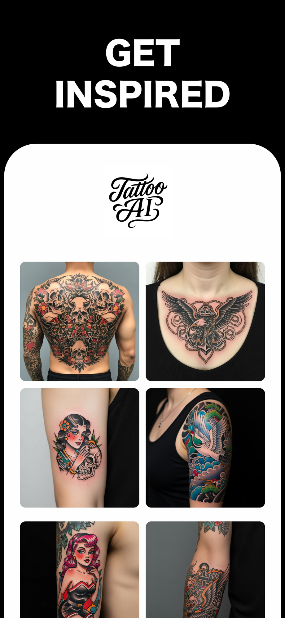 Get inspired — gallery of traditional, Japanese and pin-up tattoo designs